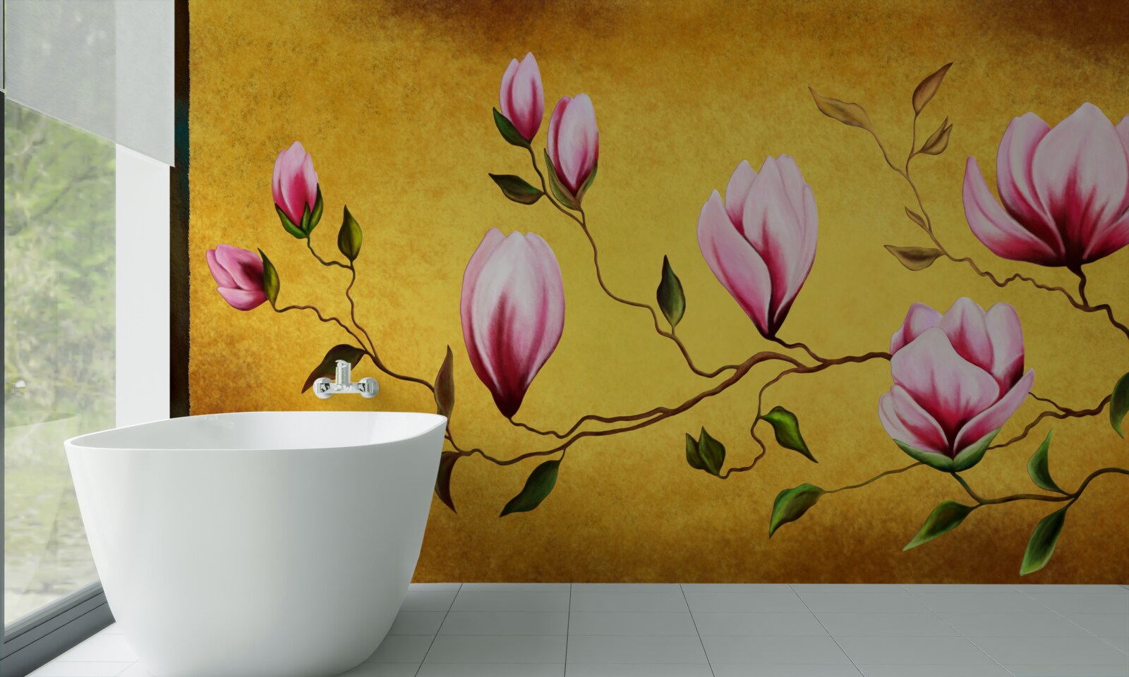 Fototapeten Rosa Magnolien aus Japan