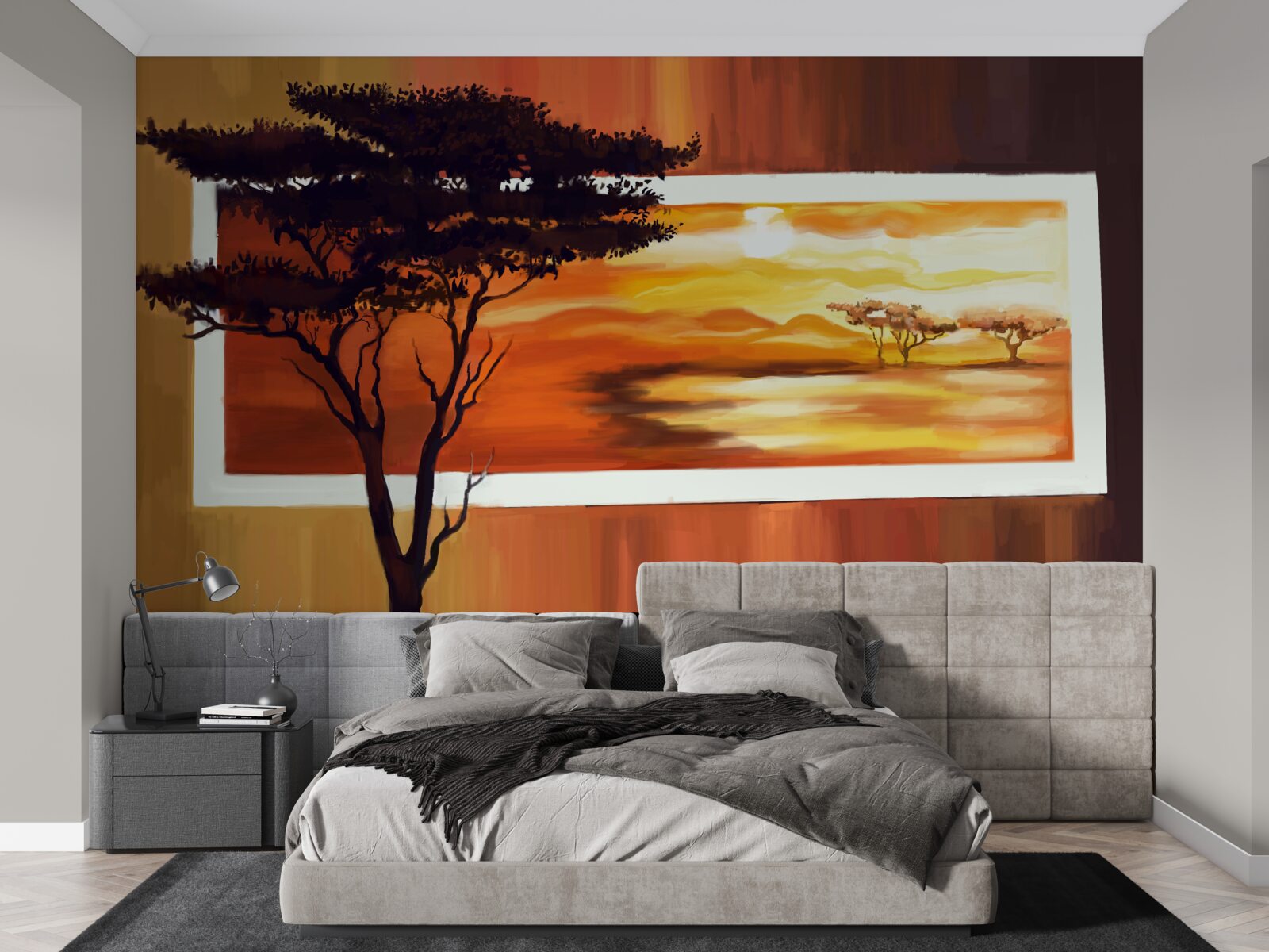 Fototapeten See bei Sonnenuntergang von Bonsai