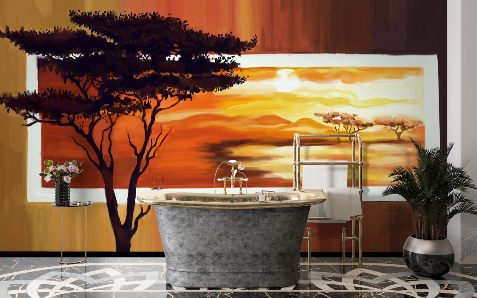 Fototapeten See bei Sonnenuntergang von Bonsai