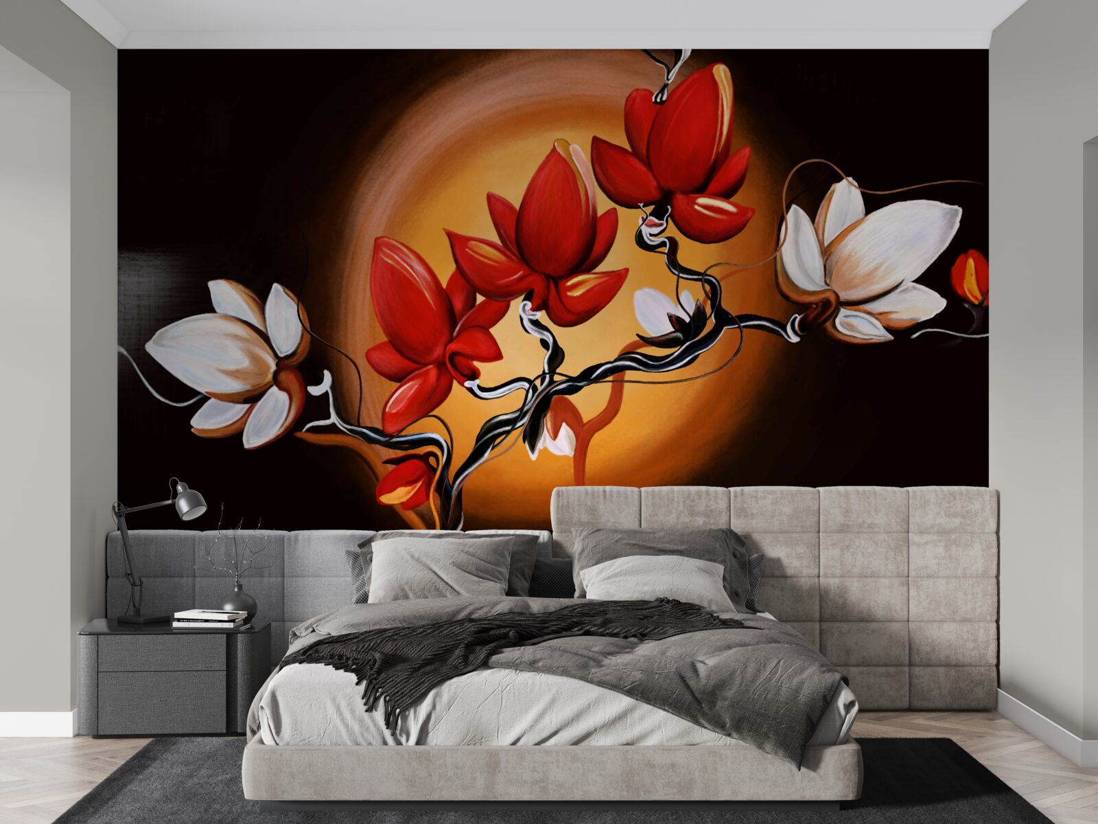 Fototapeten Magnolia -Koffer
