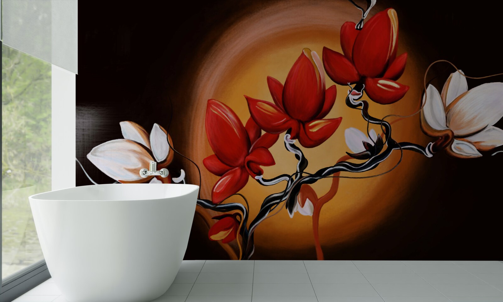 Fototapeten Magnolia -Koffer