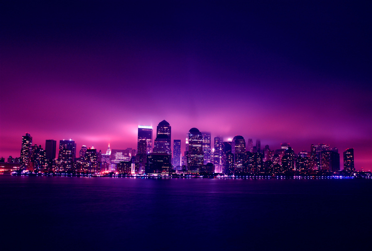 Fototapeten Lilac Pracht über die Großstadt