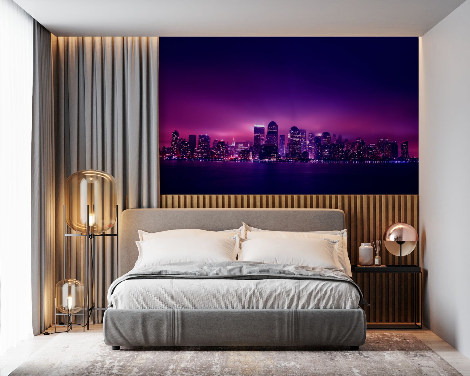 Fototapeten Lilac Pracht über die Großstadt