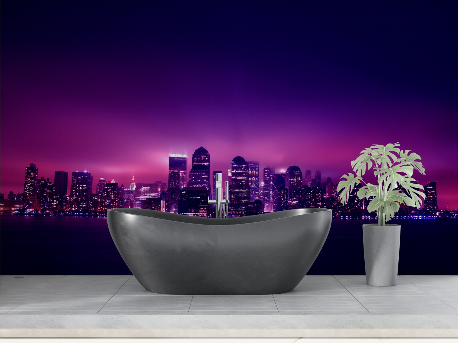 Fototapeten Lilac Pracht über die Großstadt
