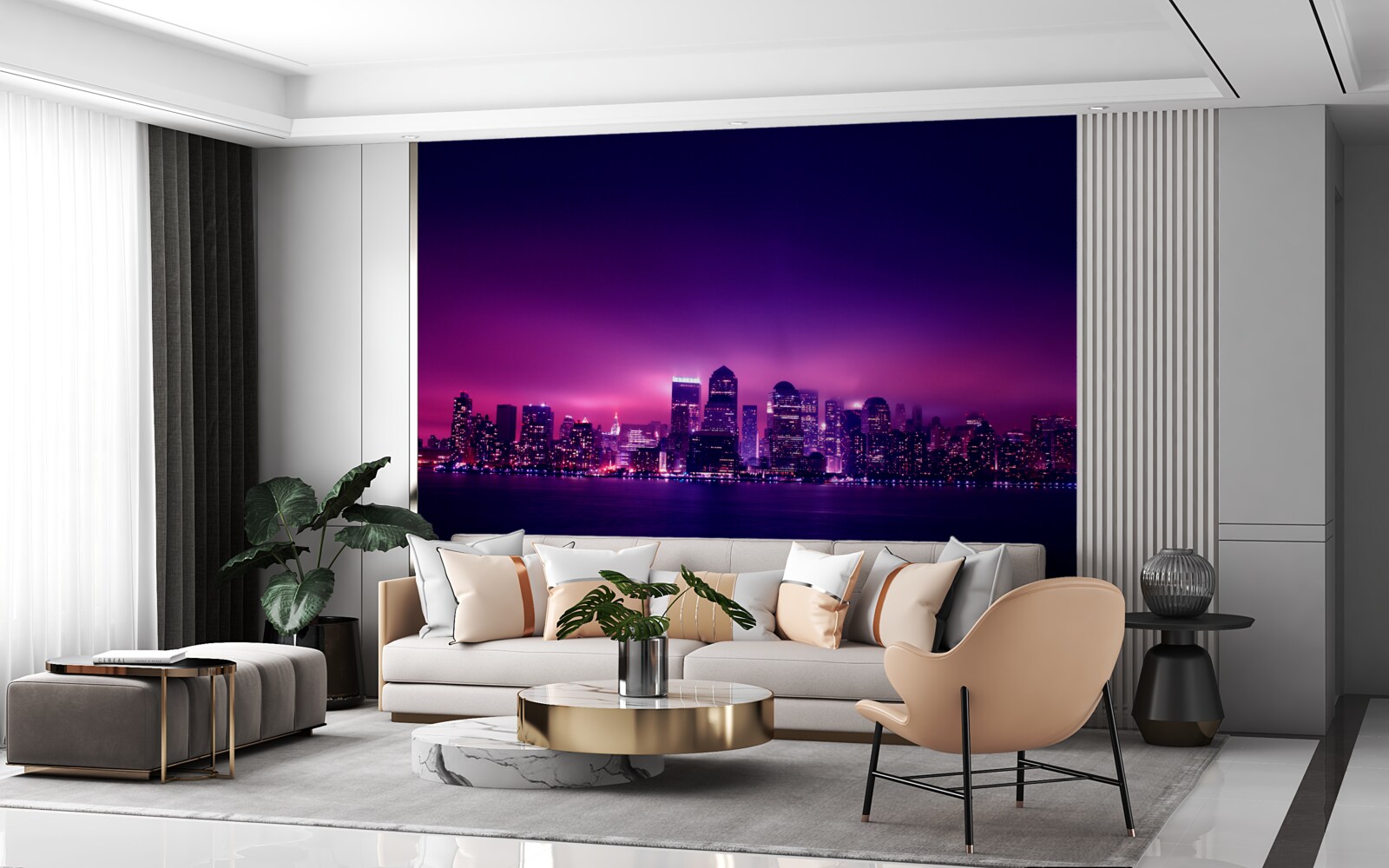 Fototapeten Lilac Pracht über die Großstadt