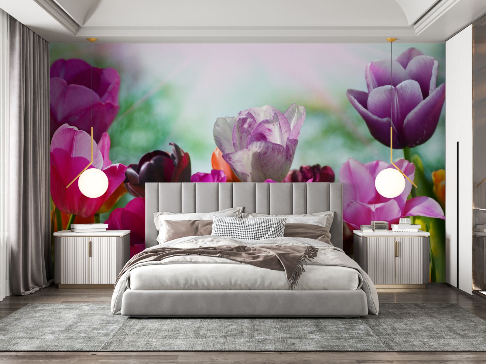 Fototapeten Tulpen in verschiedenen Farben