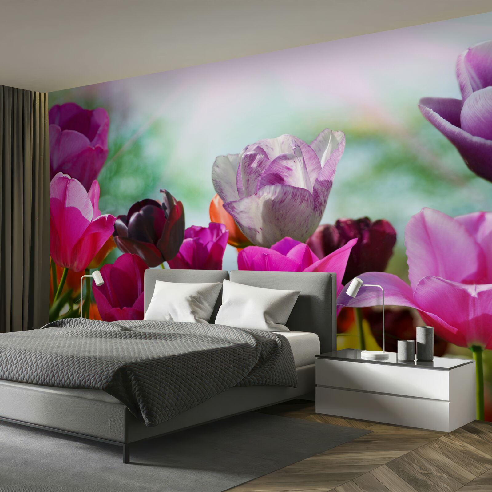Fototapeten Tulpen in verschiedenen Farben