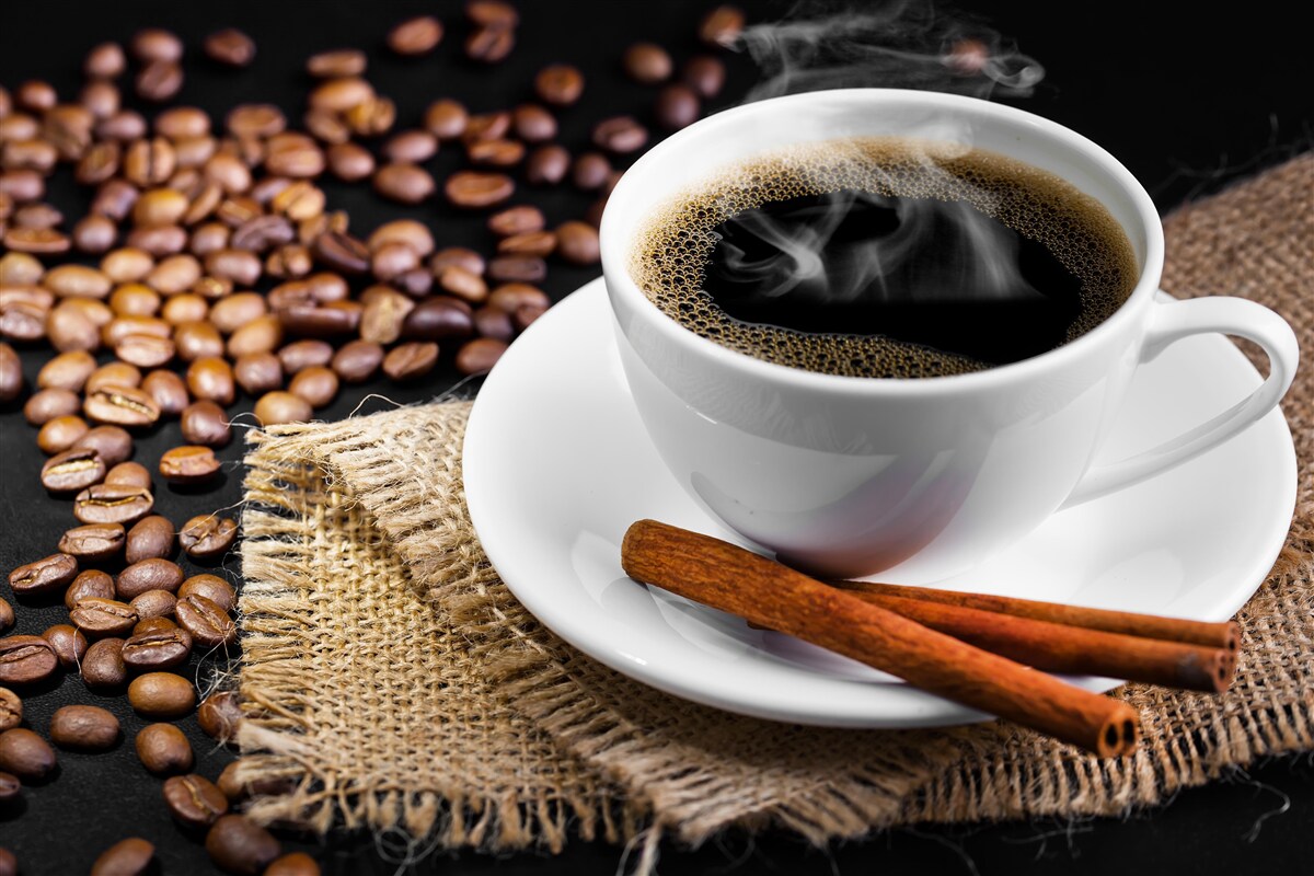 Fototapeten Kaffeetasse mit Zimtzweigen