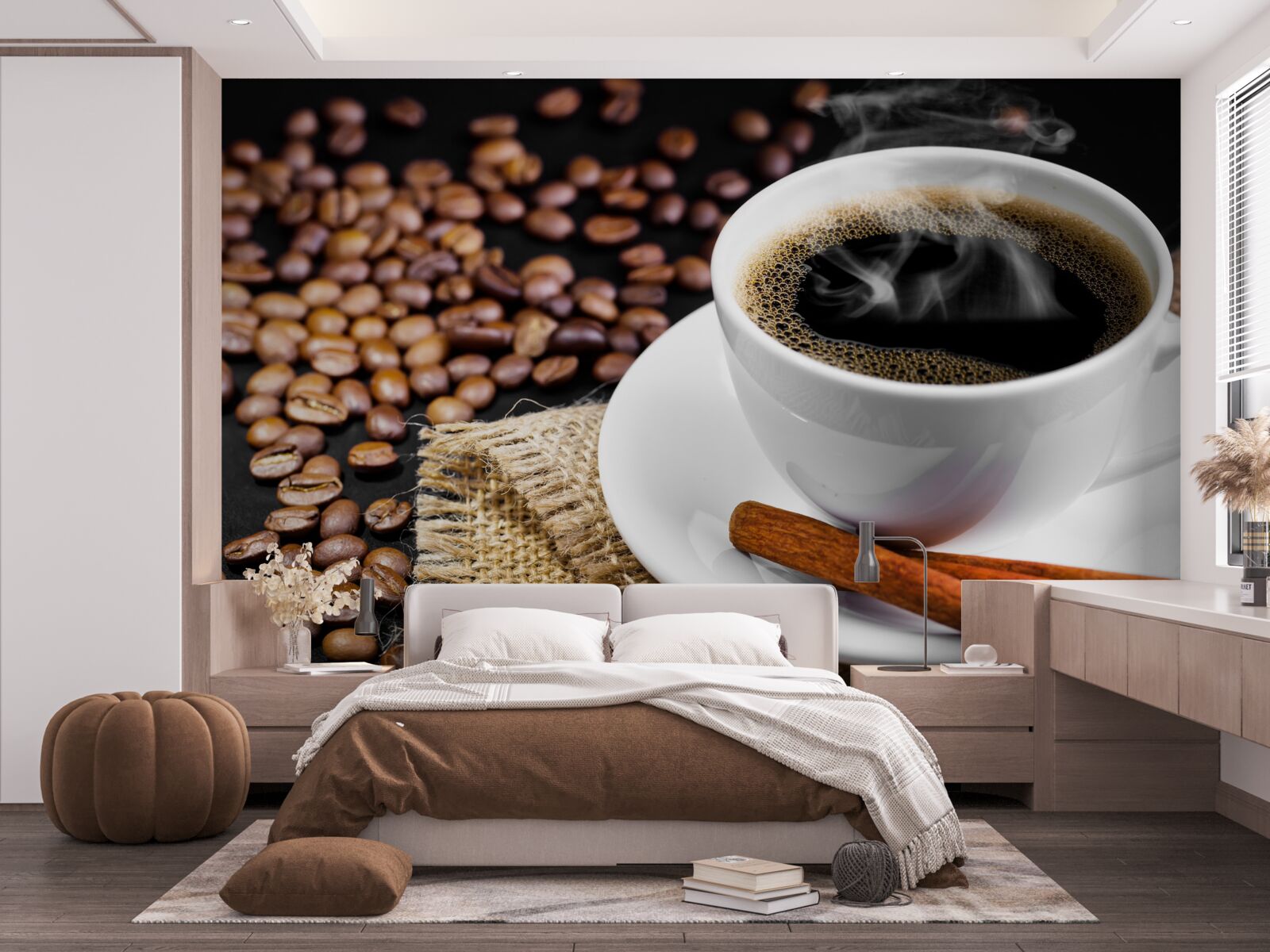 Fototapeten Kaffeetasse mit Zimtzweigen