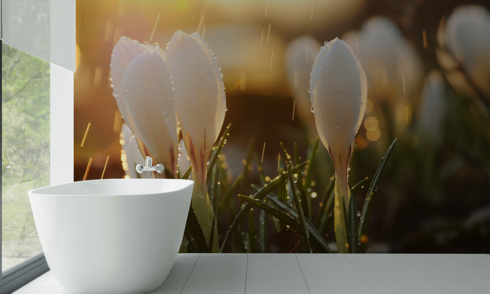 Fototapeten Blumen im schneebedeckten Rosie