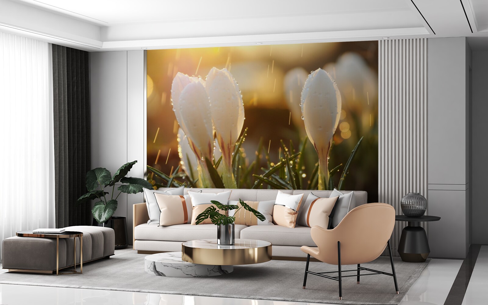 Fototapeten Blumen im schneebedeckten Rosie