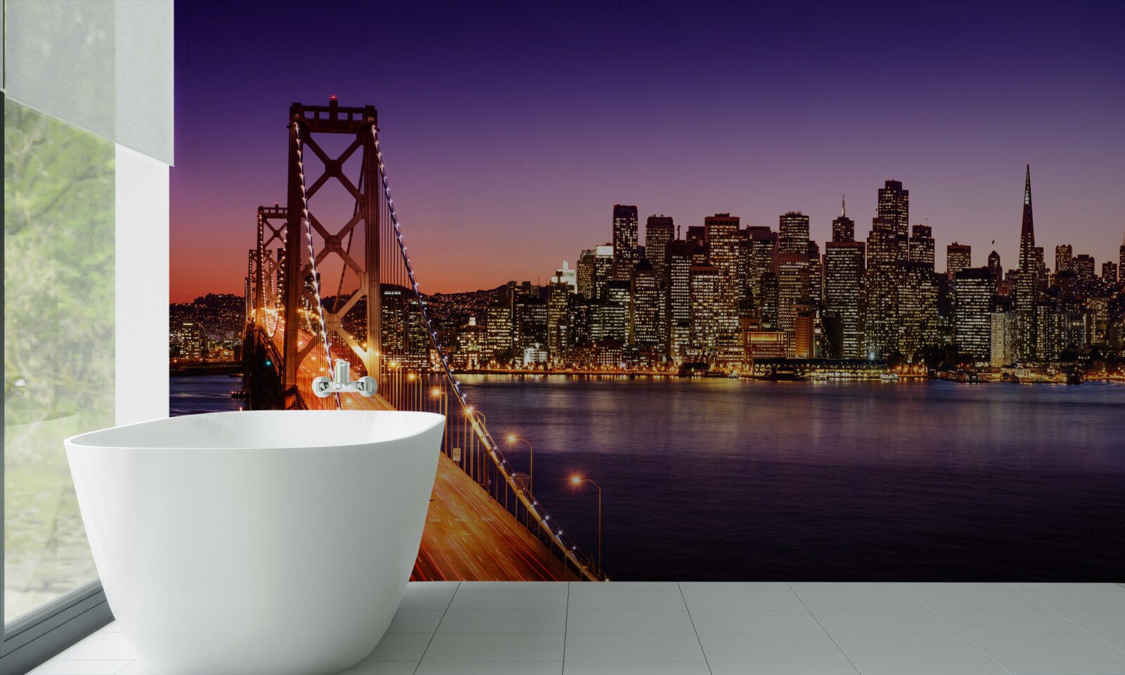 Fototapeten Nachtlichter der San Francisco Bridge
