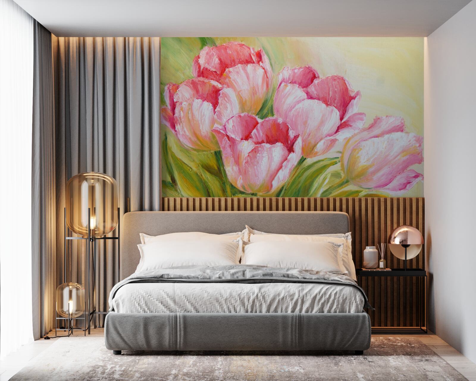 Fototapeten Tulpen in Pink präsentiert