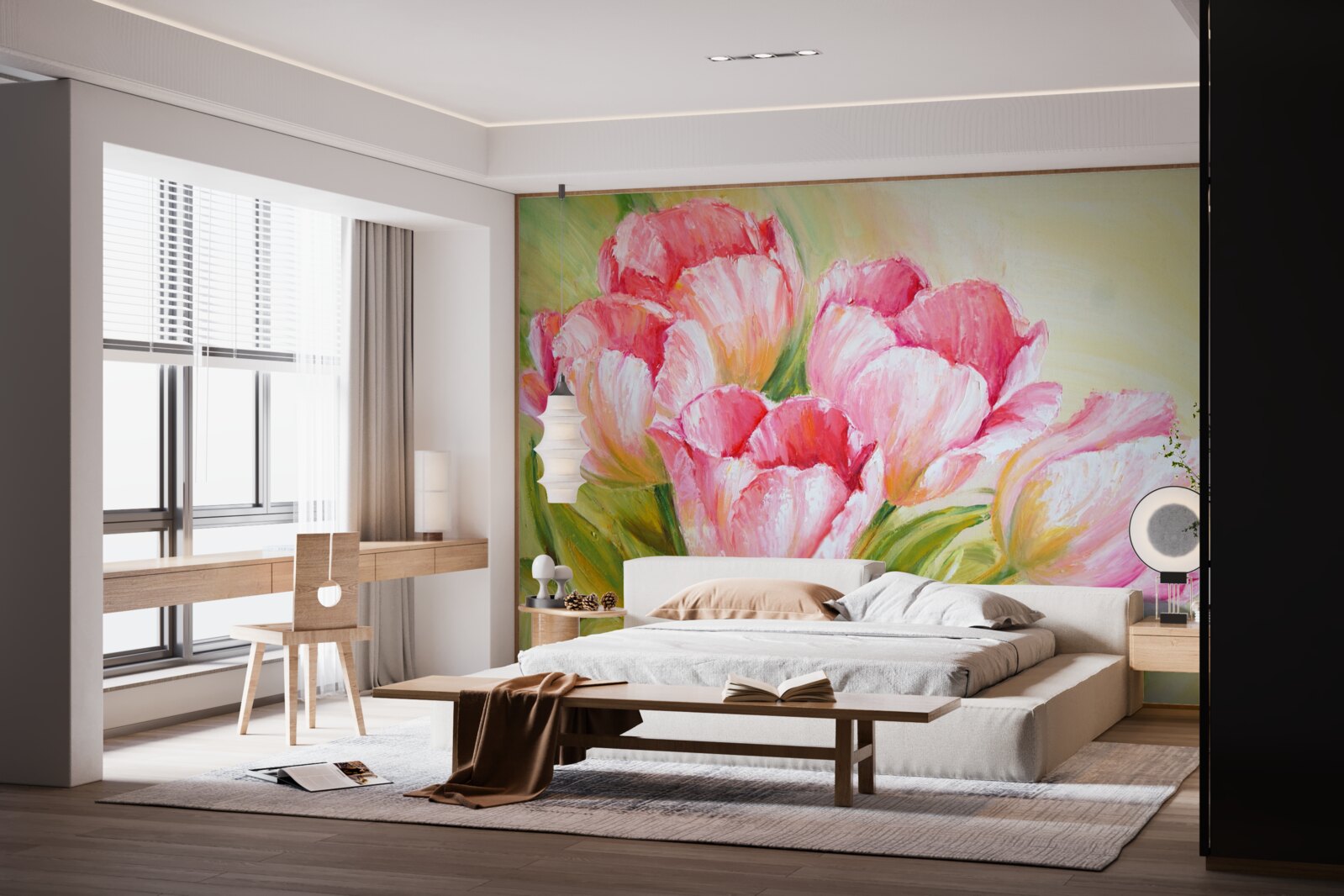 Fototapeten Tulpen in Pink präsentiert