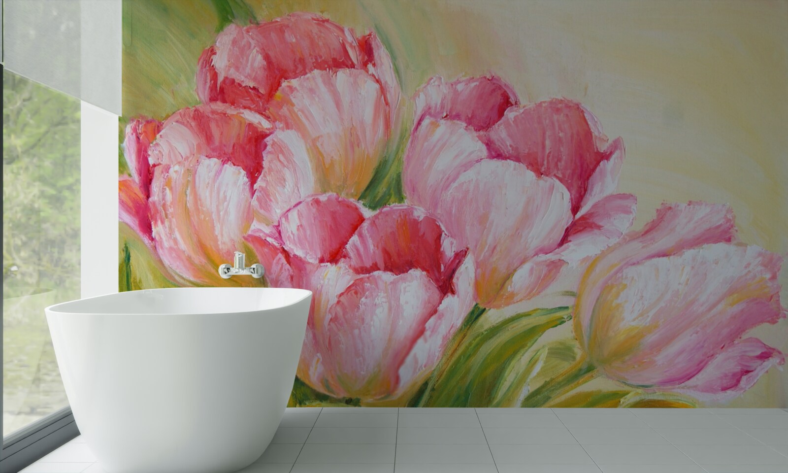 Fototapeten Tulpen in Pink präsentiert