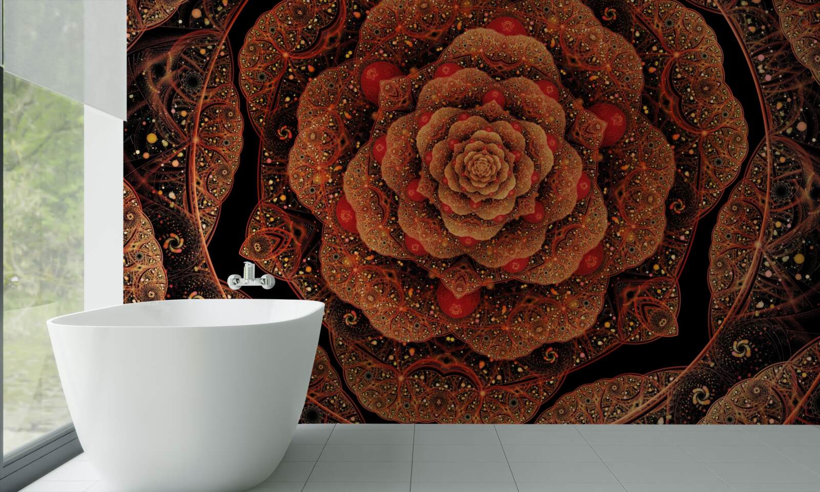 Fototapeten Brown Fractal, dessen Form einem Peon ähnelt