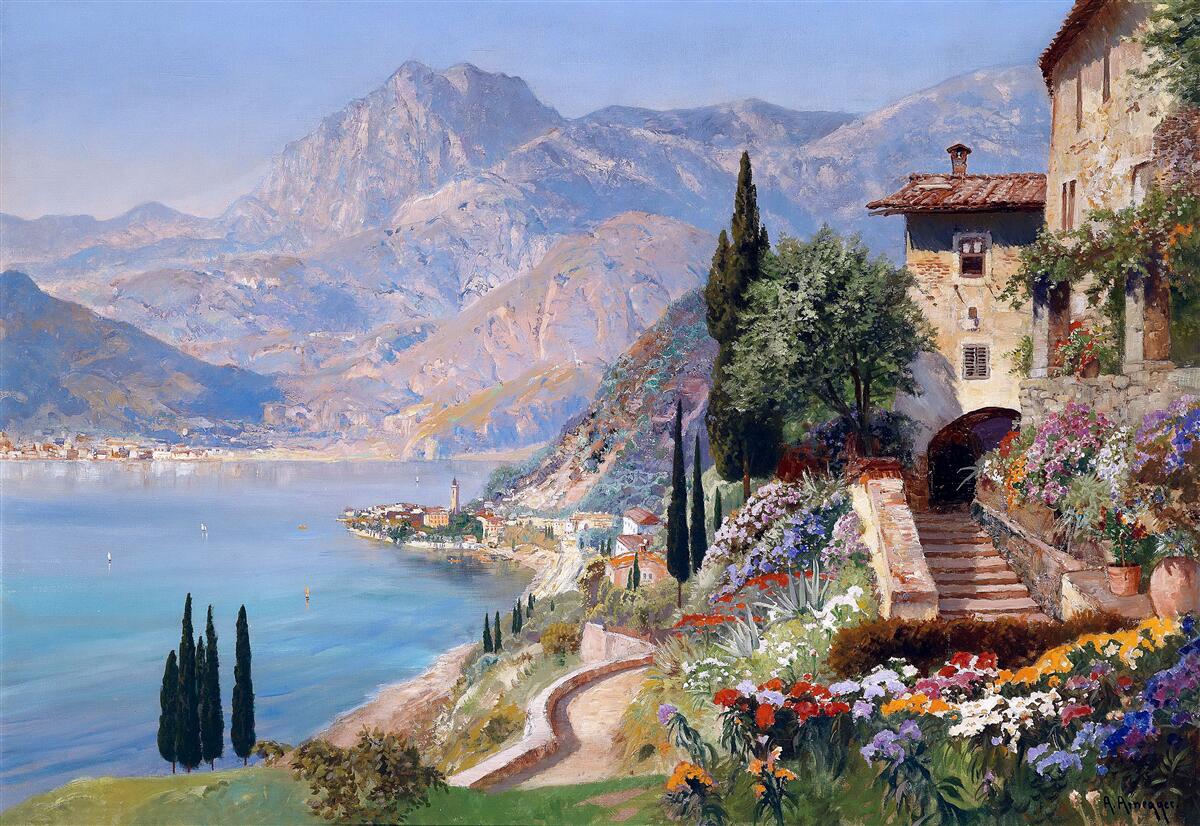 Fototapeten Mediterrane Landschaft in Farben