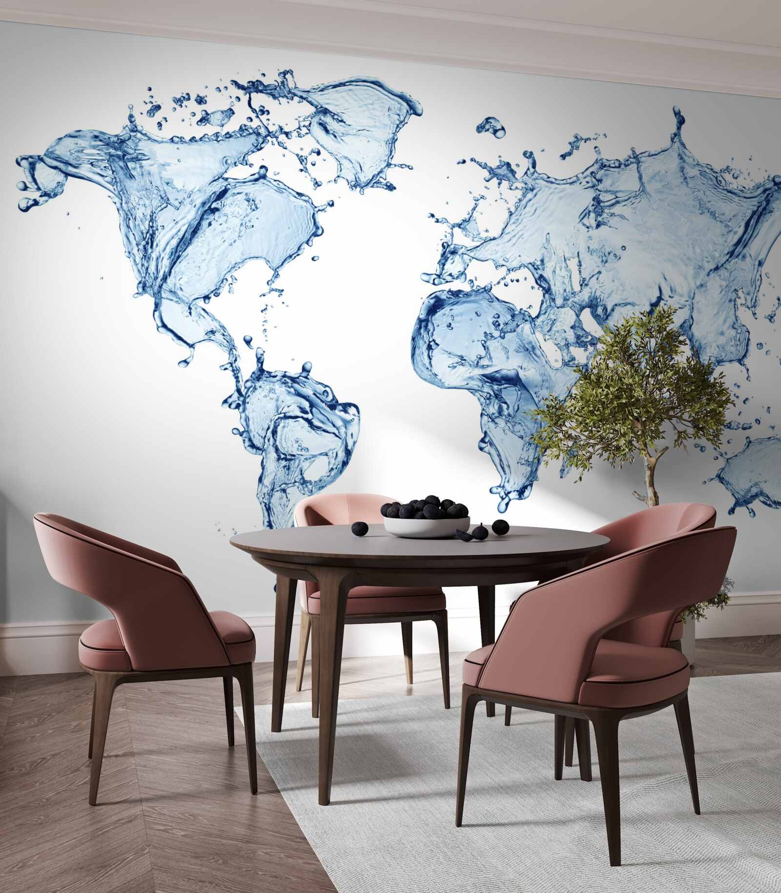 Fototapeten Atlas der Welt aus Wasser gebildet