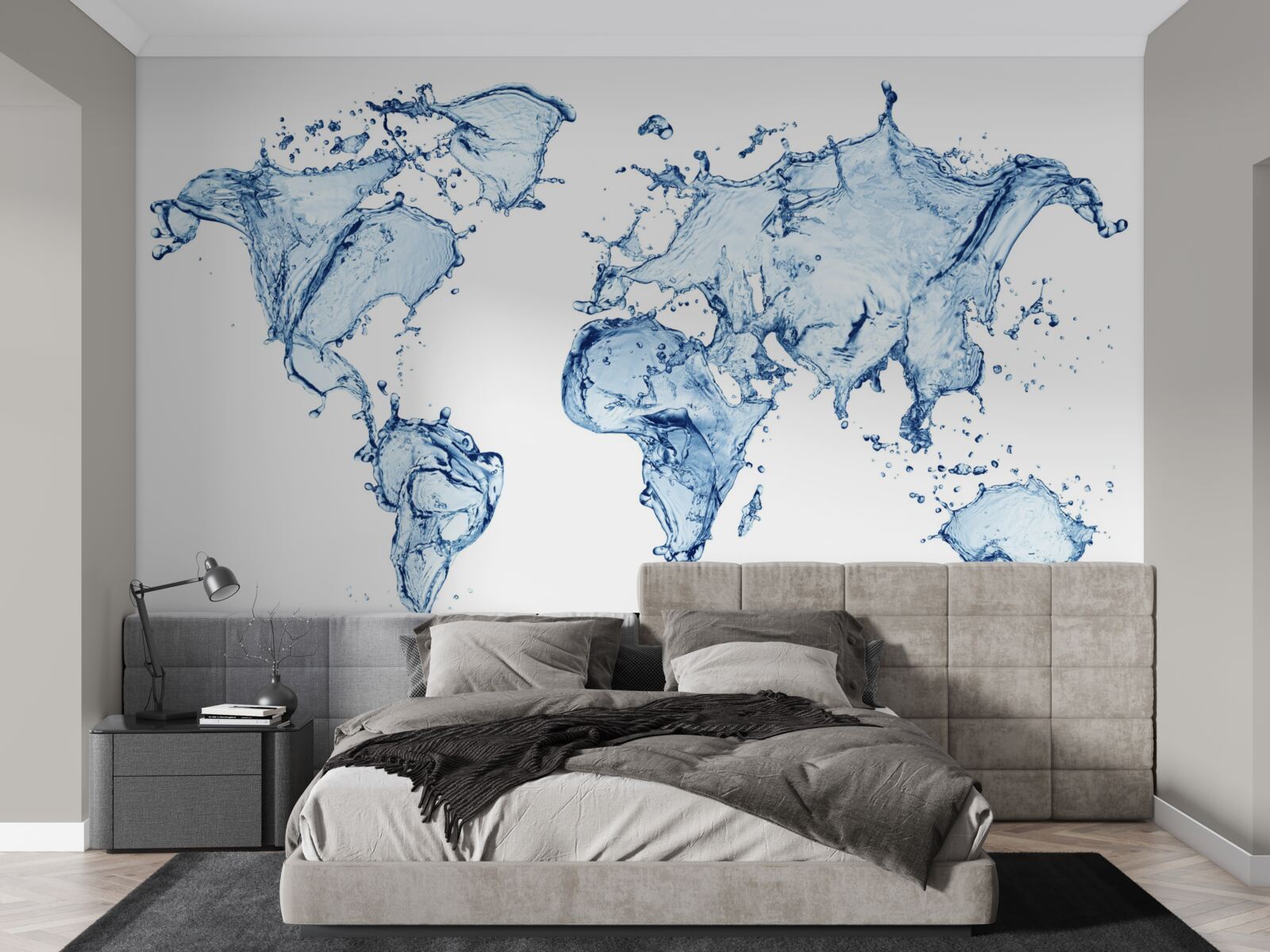 Fototapeten Atlas der Welt aus Wasser gebildet