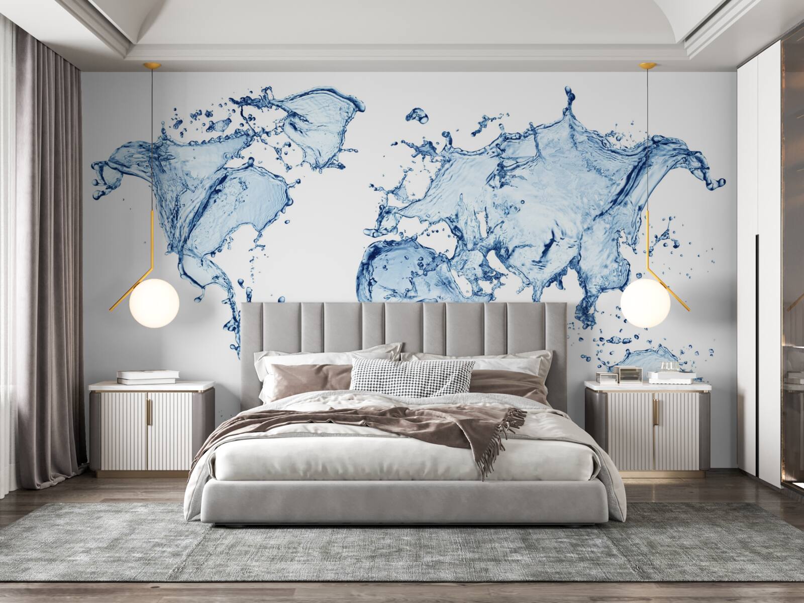 Fototapeten Atlas der Welt aus Wasser gebildet