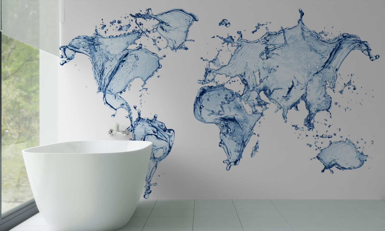 Fototapeten Atlas der Welt aus Wasser gebildet