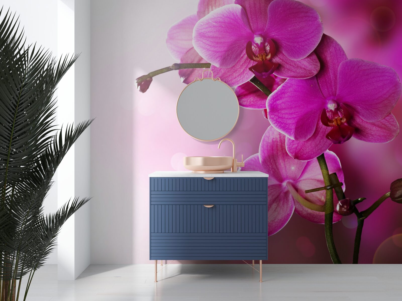 Fototapeten Orchidee und kleiner Donut