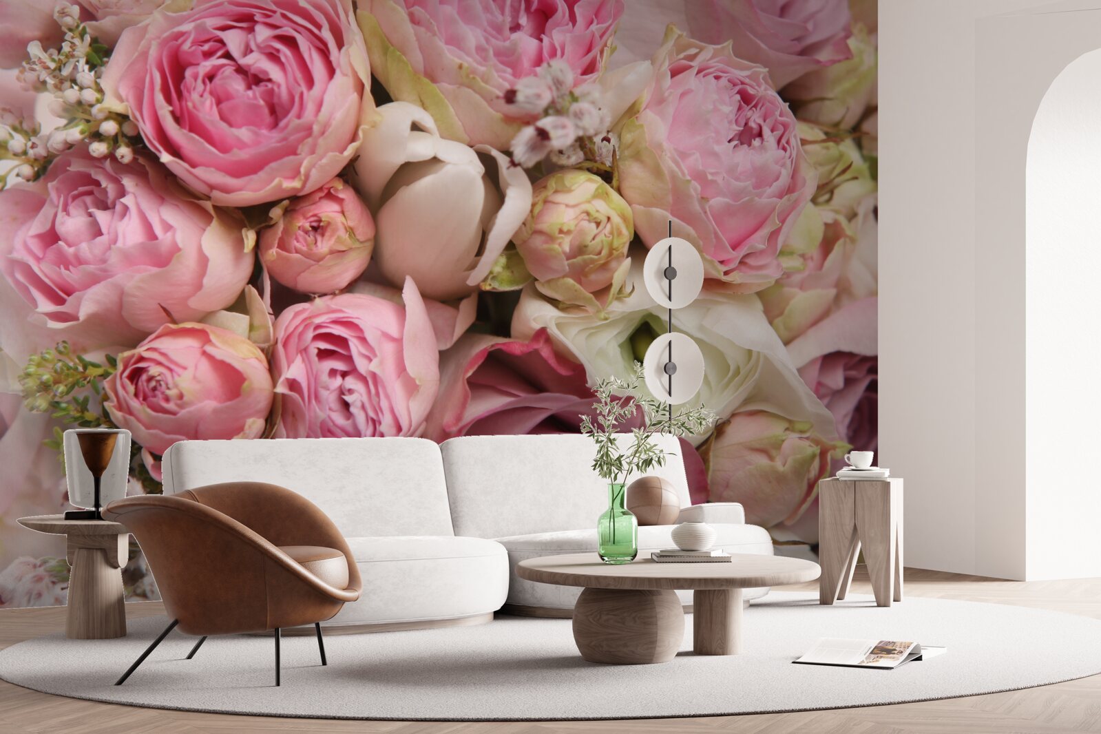Fototapeten Ein zartes Blumenstrauß mit einem romantischen Akzent