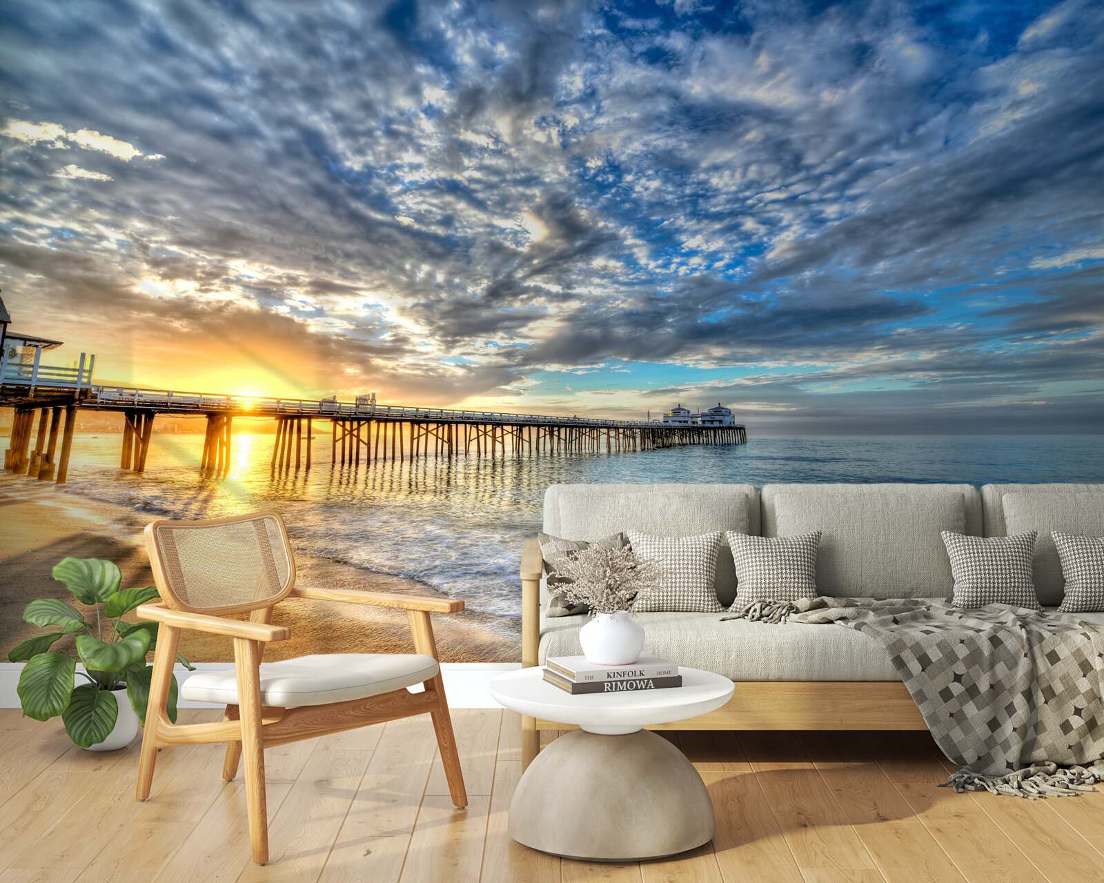 Fototapeten Pier für Fischer im Morgengrauen
