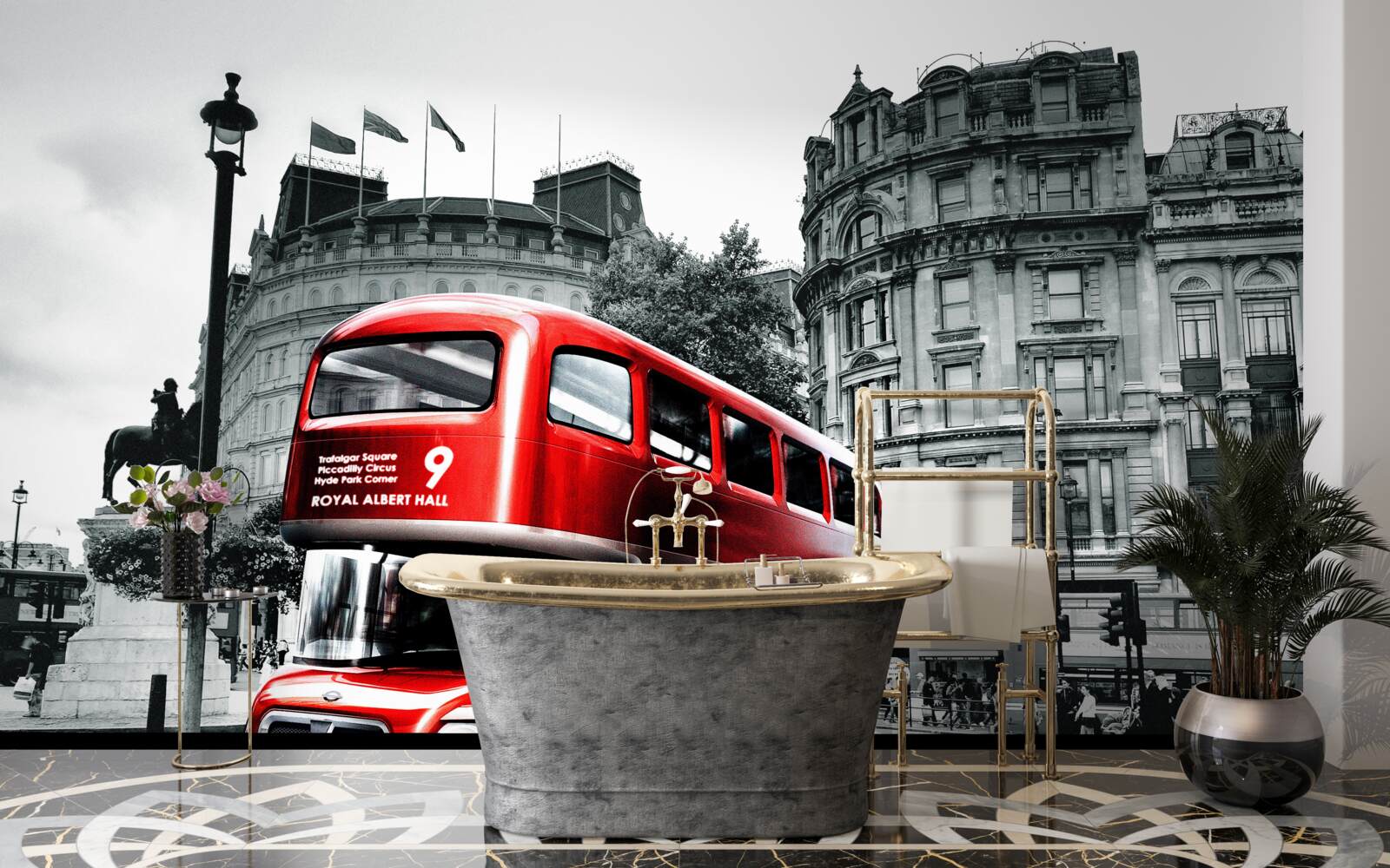Fototapeten Ein Bus von London in der Miejska Street