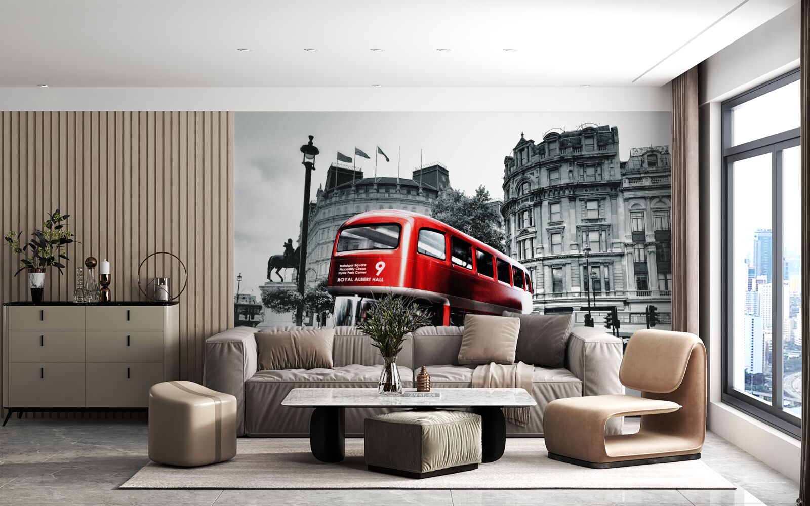Fototapeten Ein Bus von London in der Miejska Street