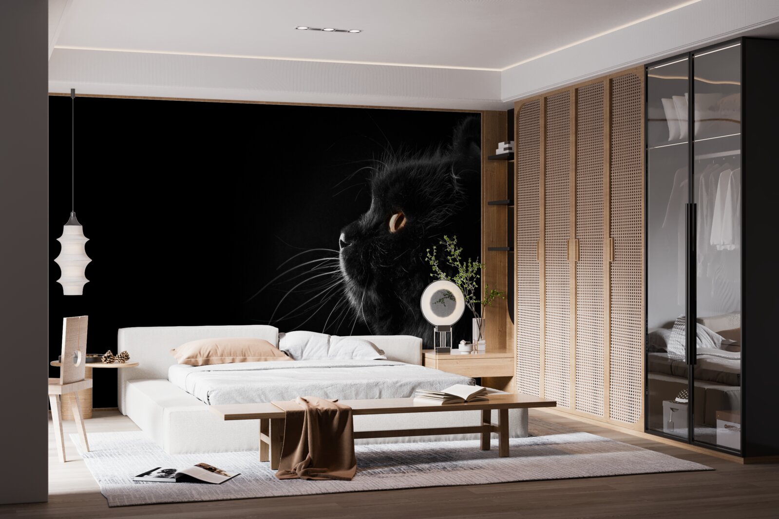 Fototapeten Goldene schwarze Katze