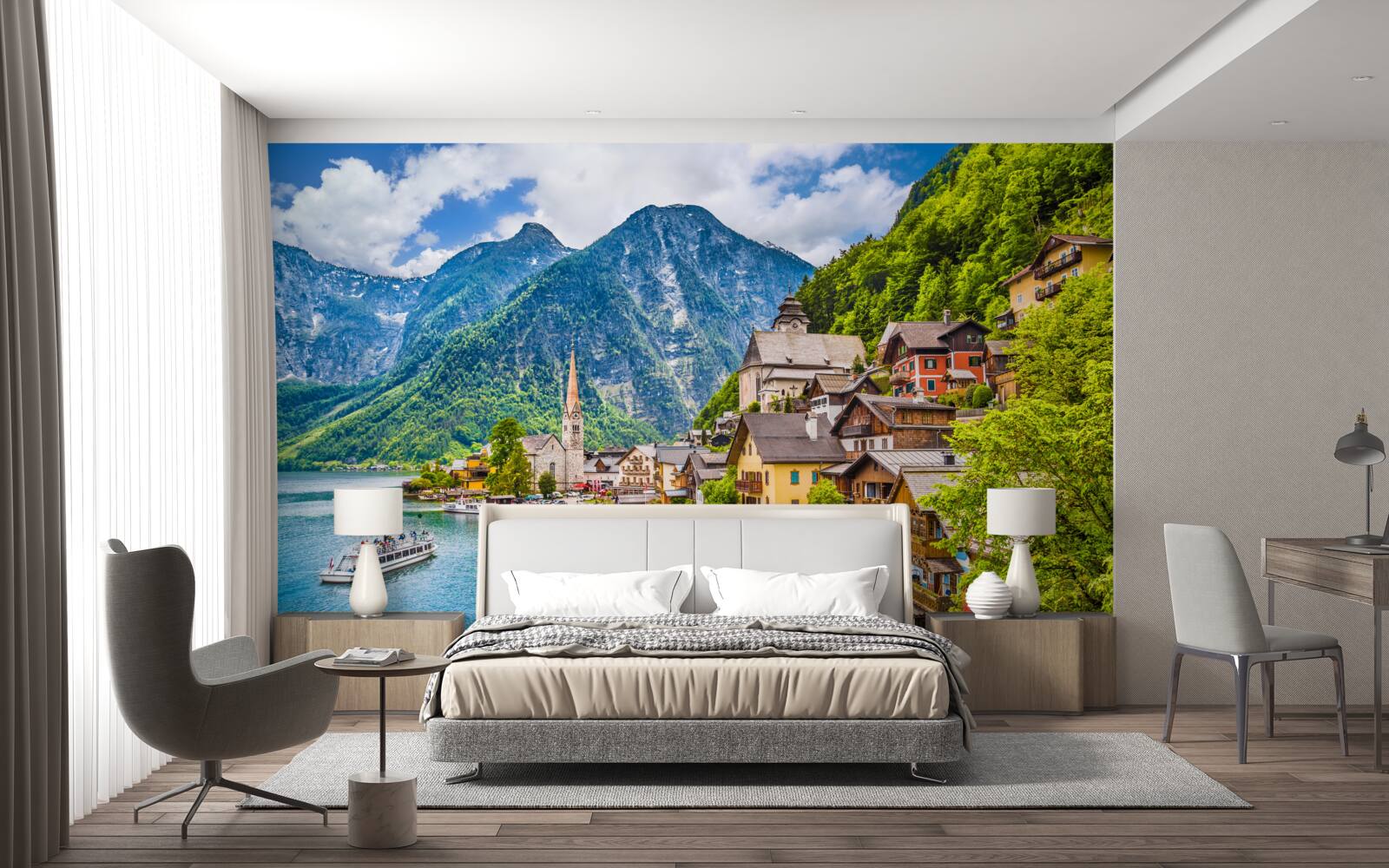 Fototapeten Erstaunliche Hallstatt in Österreich