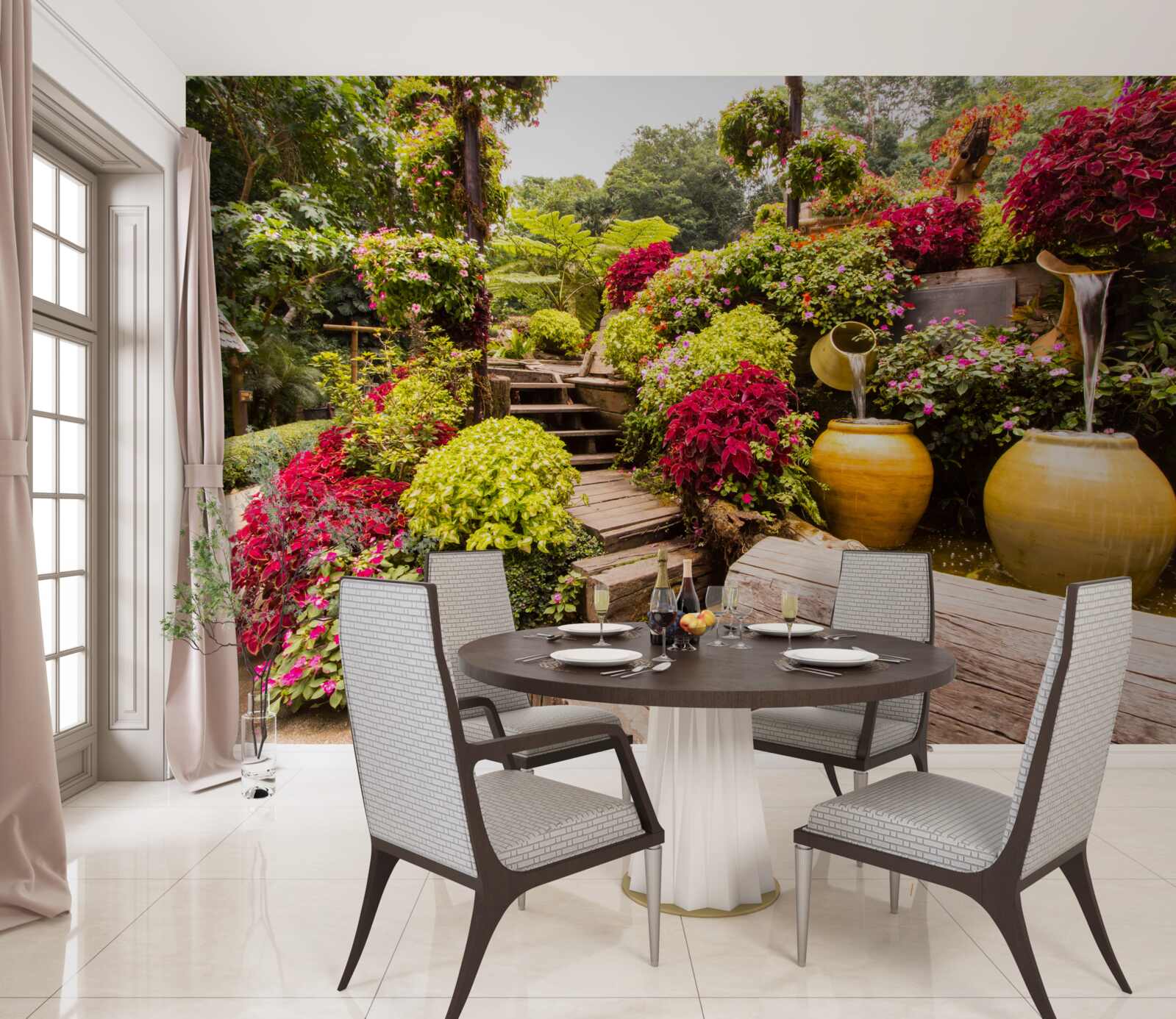 Fototapeten Die Schönheit der von Blumen erzeugten Landschaft