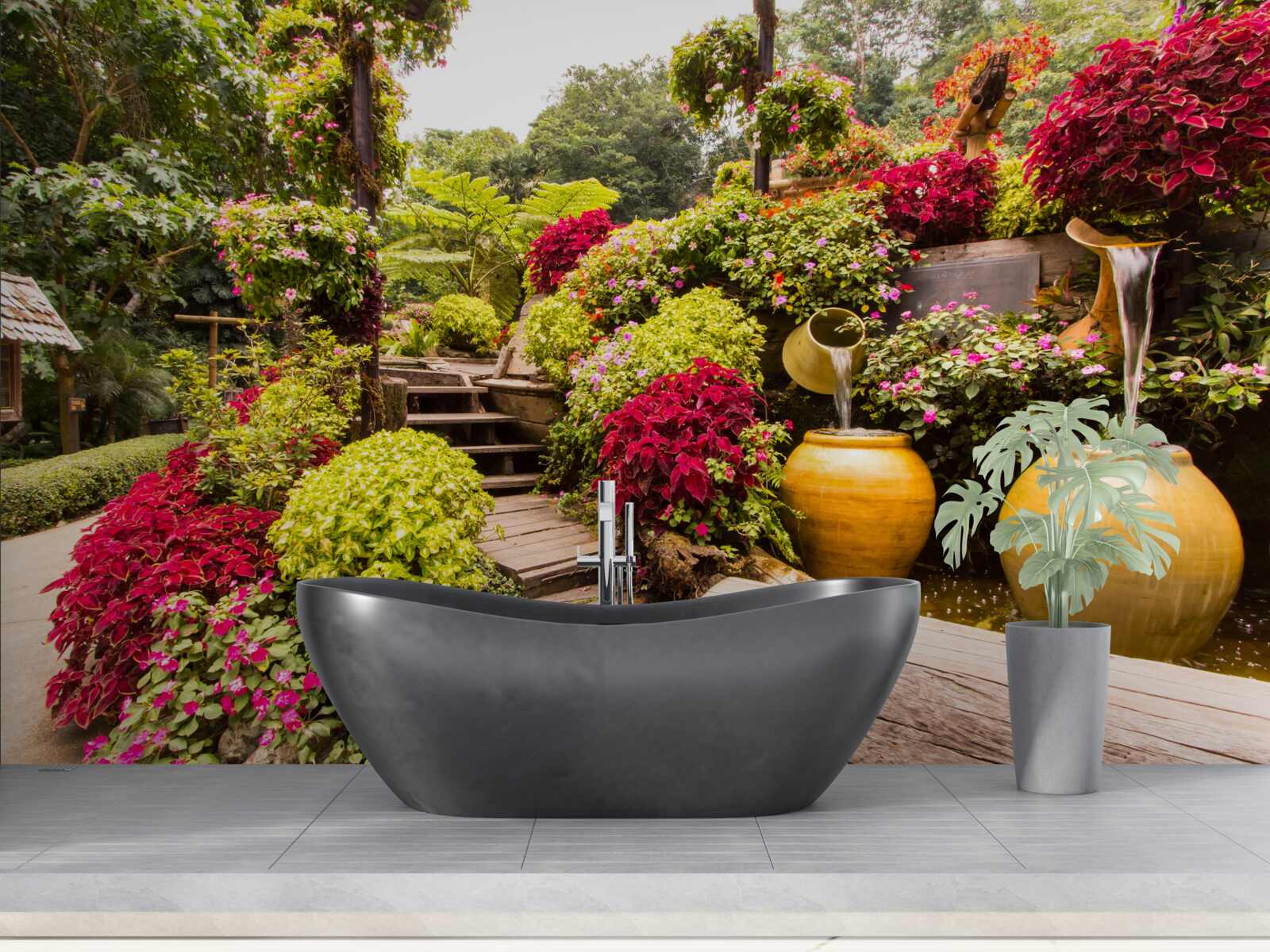 Fototapeten Die Schönheit der von Blumen erzeugten Landschaft