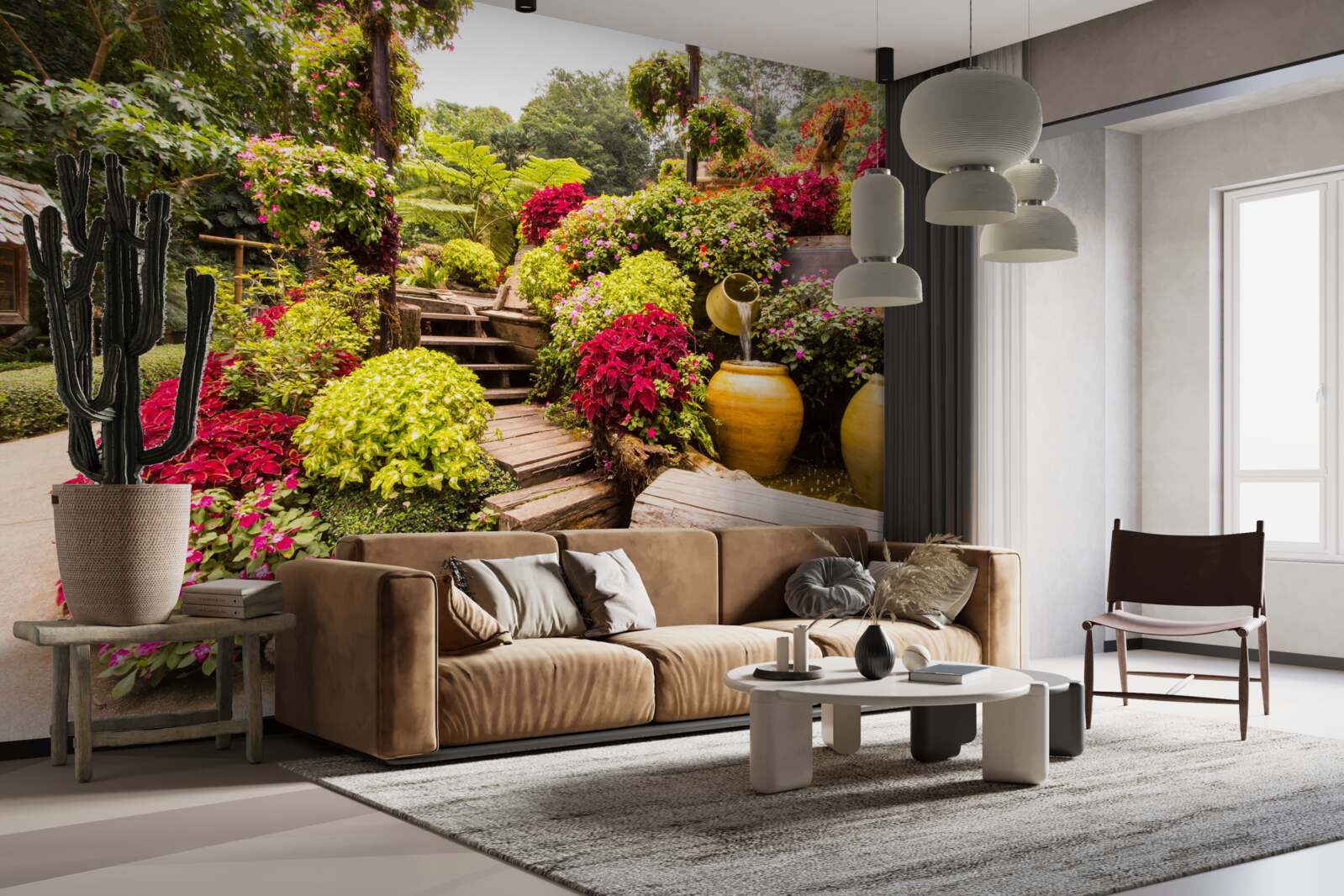 Fototapeten Die Schönheit der von Blumen erzeugten Landschaft