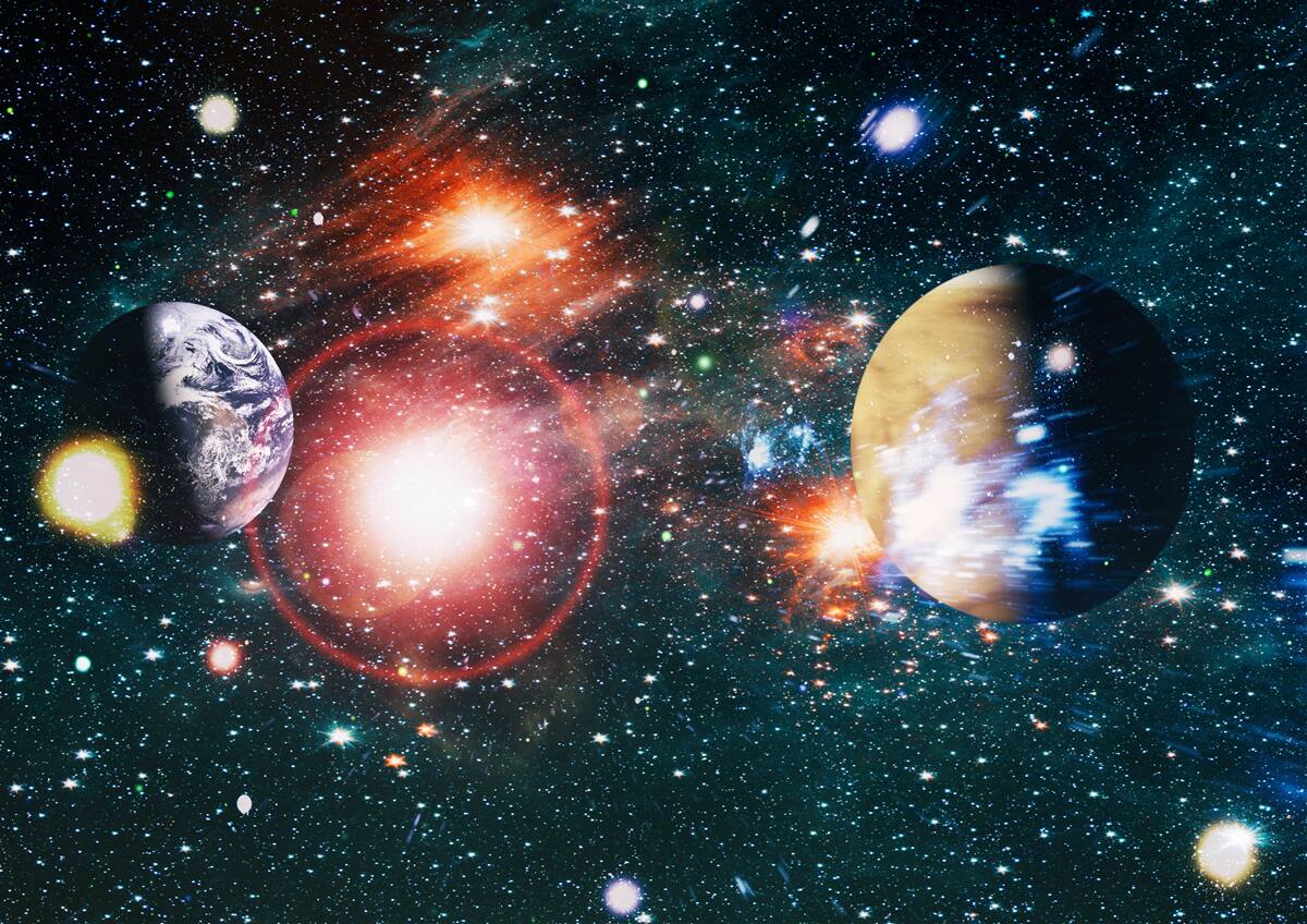 Fototapeten Sternenhimmel in einer nebligen Nacht