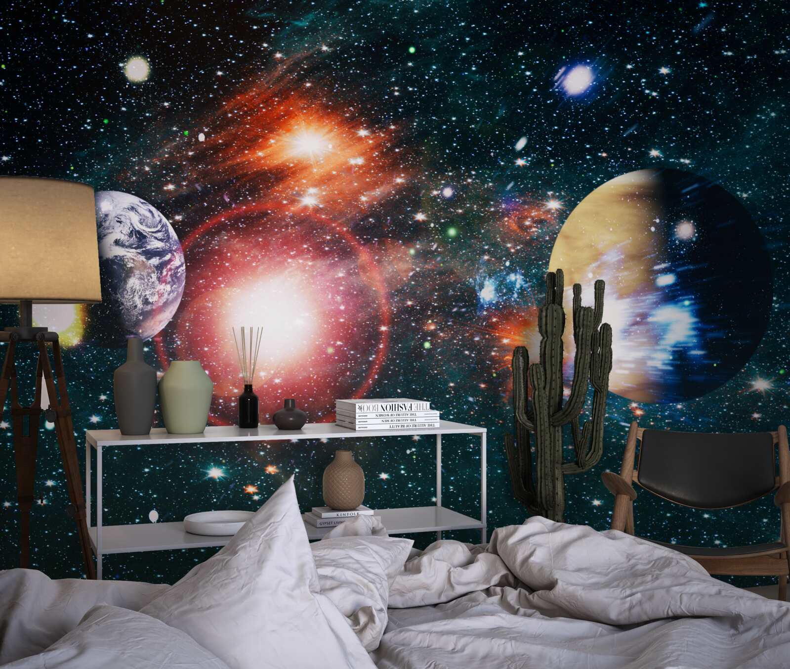 Fototapeten Sternenhimmel in einer nebligen Nacht