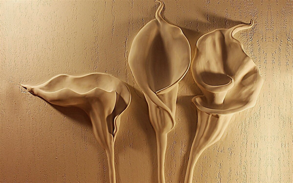 Fototapeten Lilien von Kalia aus Sand an der Wand