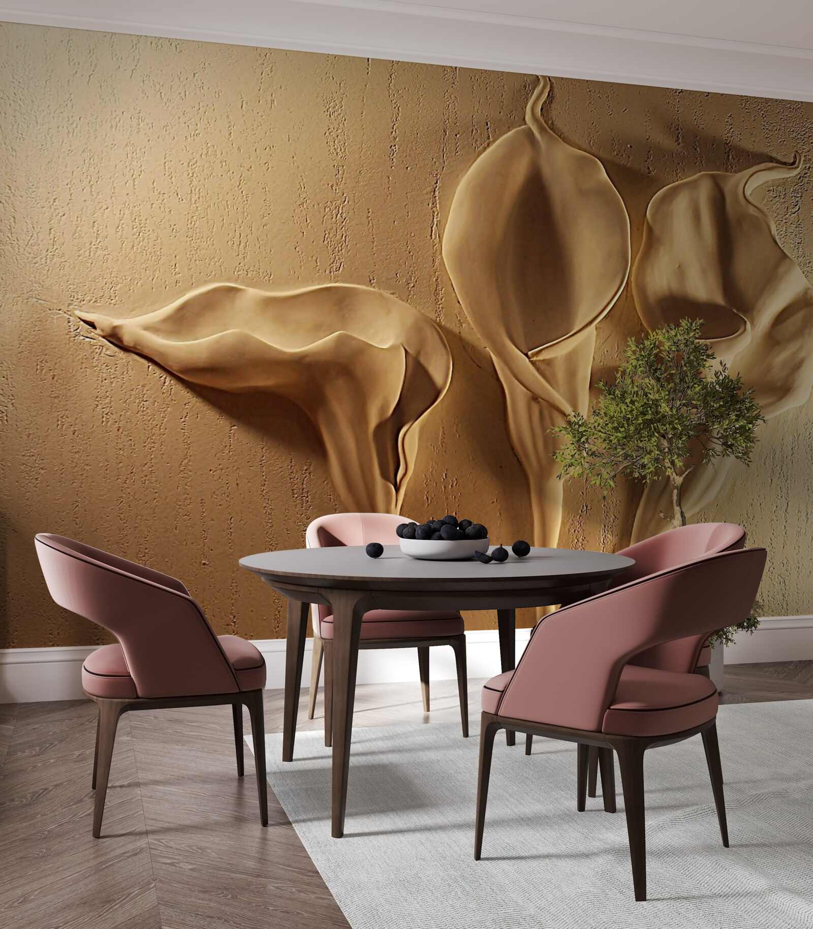 Fototapeten Lilien von Kalia aus Sand an der Wand