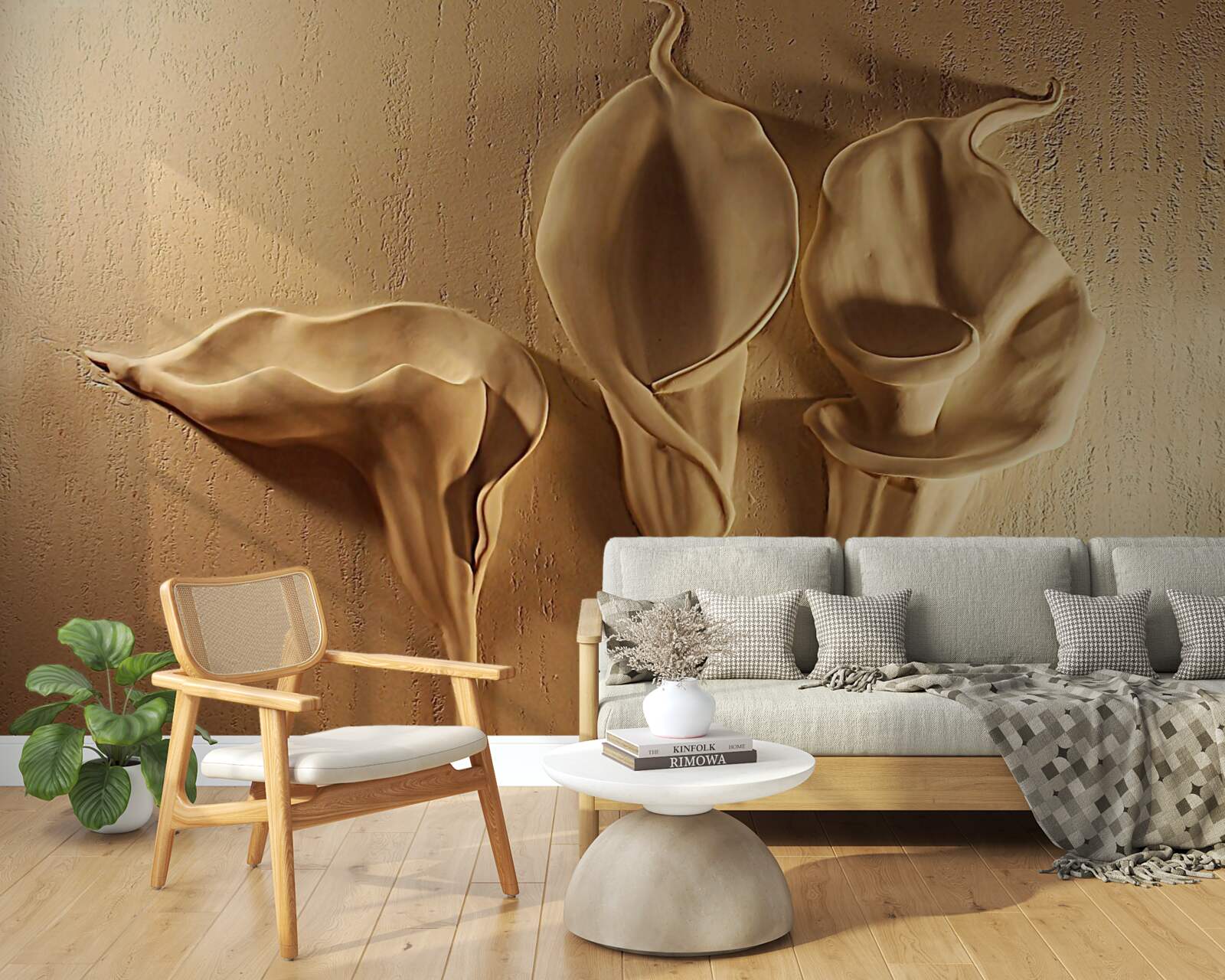 Fototapeten Lilien von Kalia aus Sand an der Wand