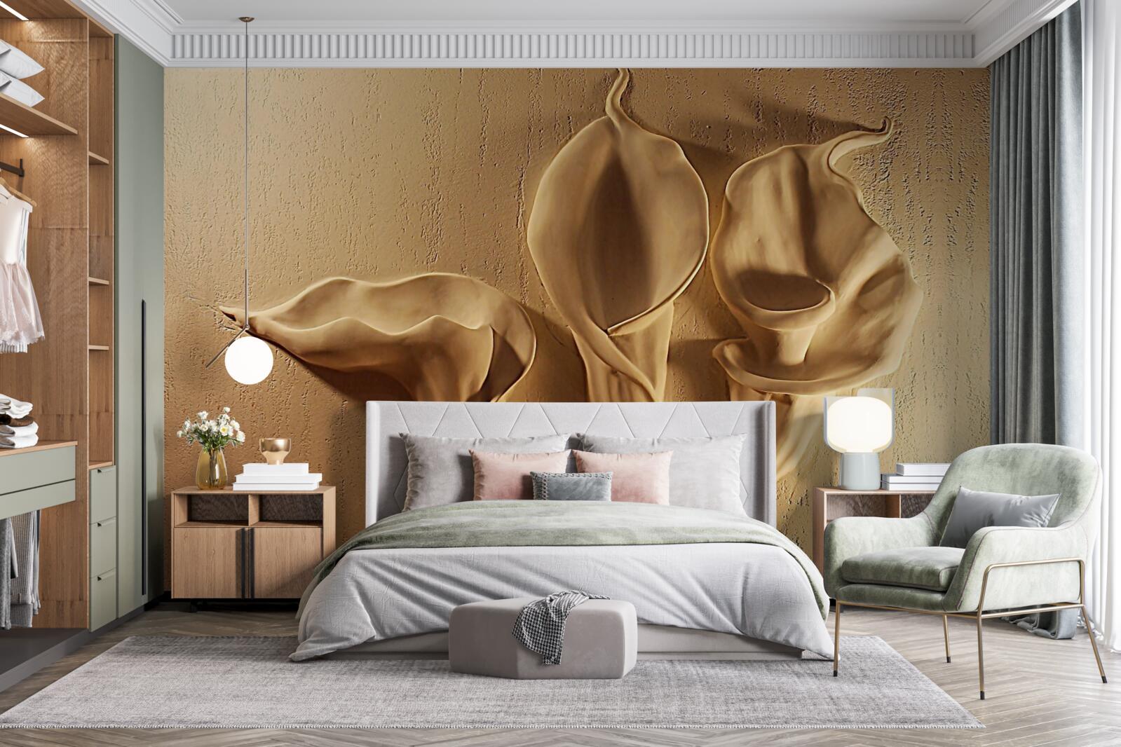 Fototapeten Lilien von Kalia aus Sand an der Wand