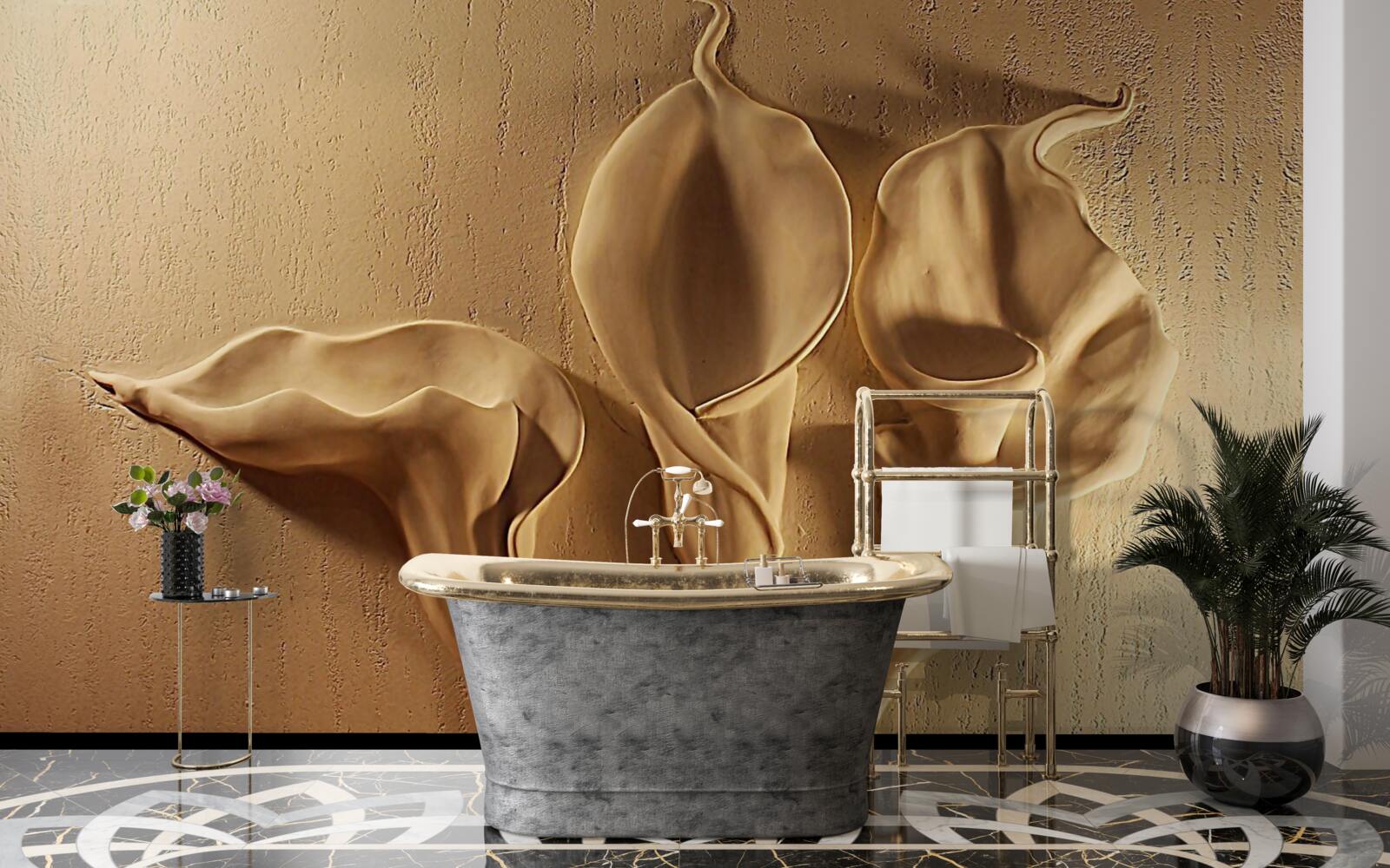 Fototapeten Lilien von Kalia aus Sand an der Wand