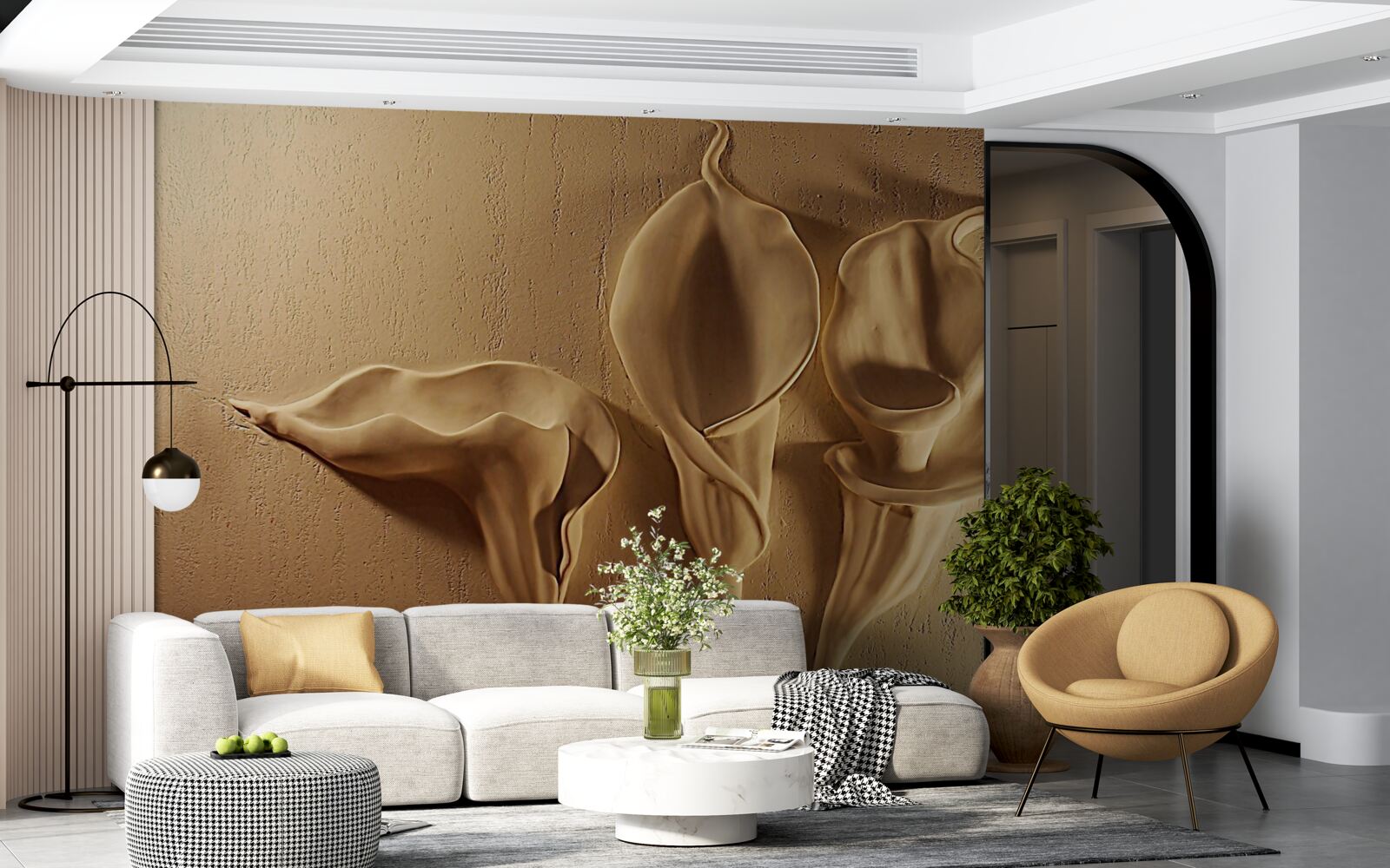 Fototapeten Lilien von Kalia aus Sand an der Wand