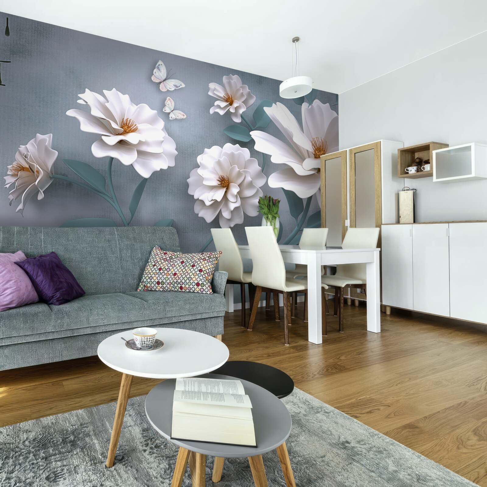 Fototapeten Schöne große weiße Blumen
