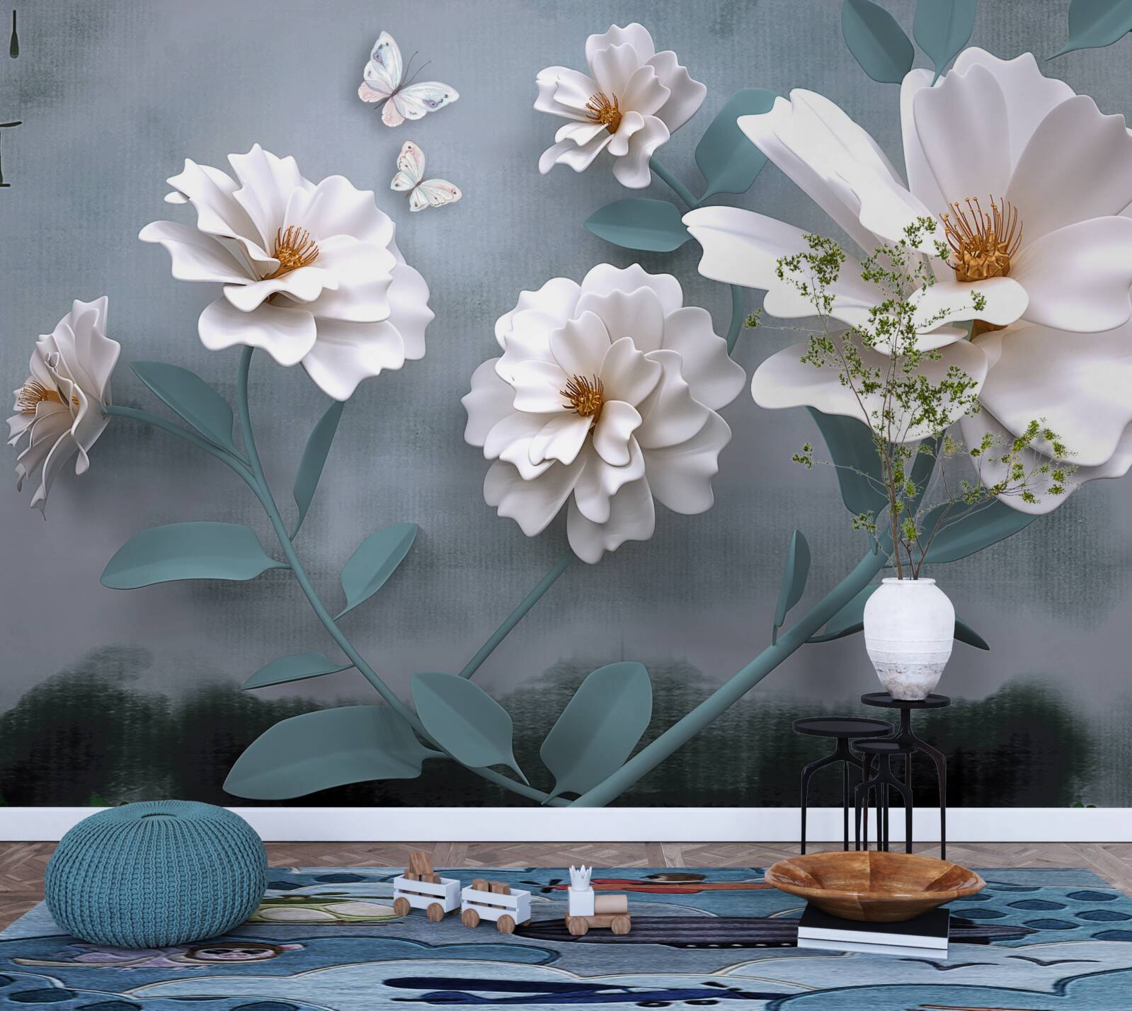 Fototapeten Schöne große weiße Blumen