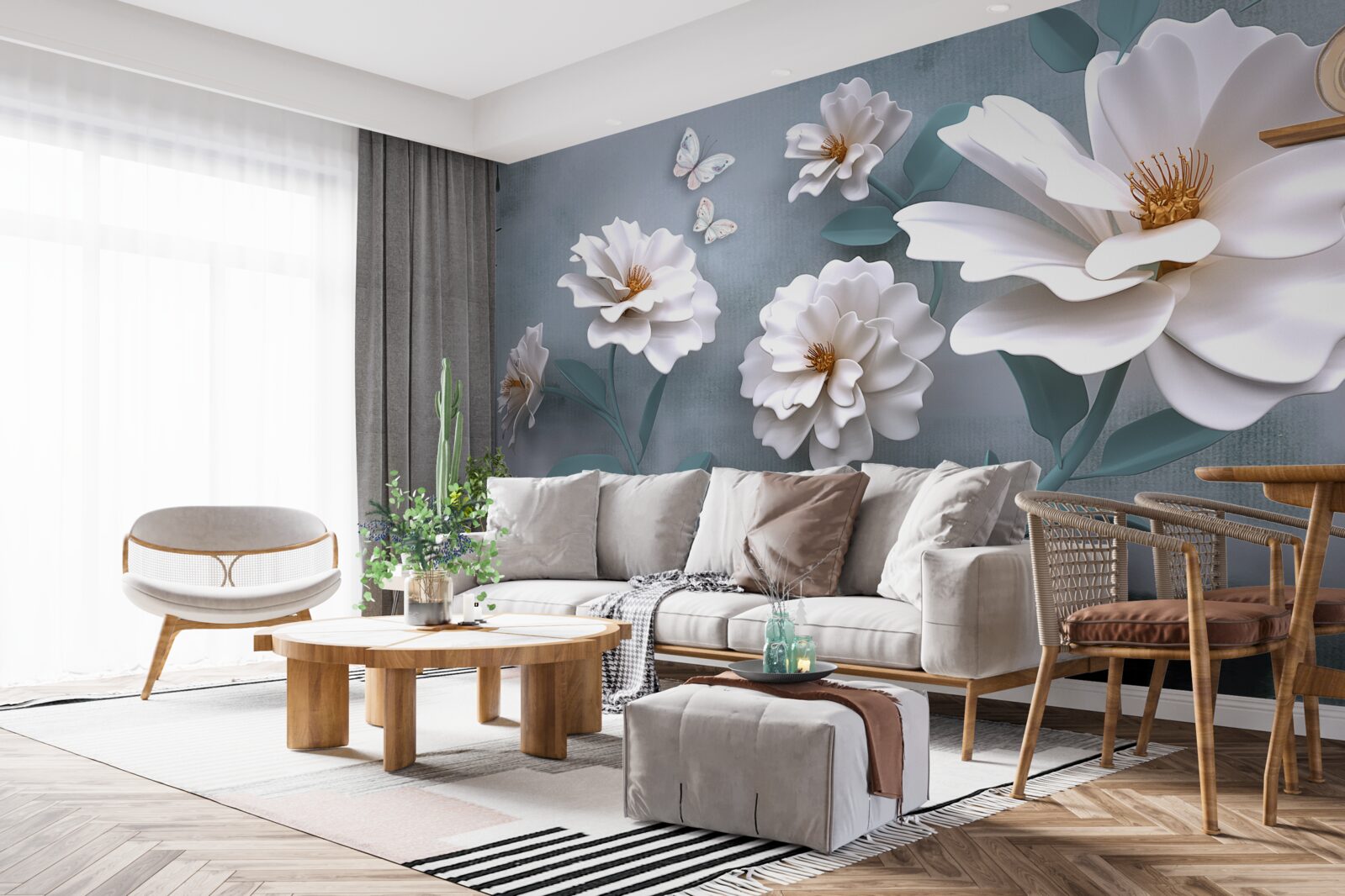 Fototapeten Schöne große weiße Blumen