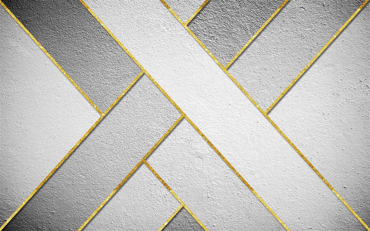 Fototapeten Goldene gerade Linien auf grauem Hintergrund