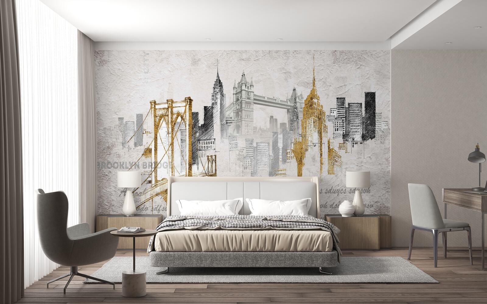 Fototapeten Zusammenfassung New York im Vintage -Stil