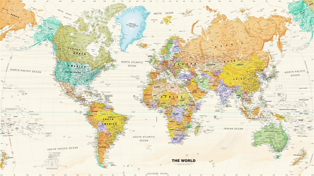 Fototapeten Globale Landkarte