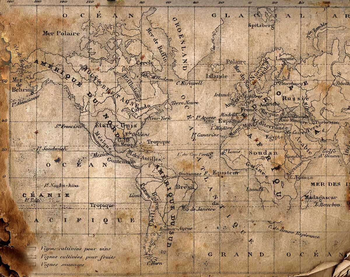 Fototapeten Ein Fragment der alten Kartographie